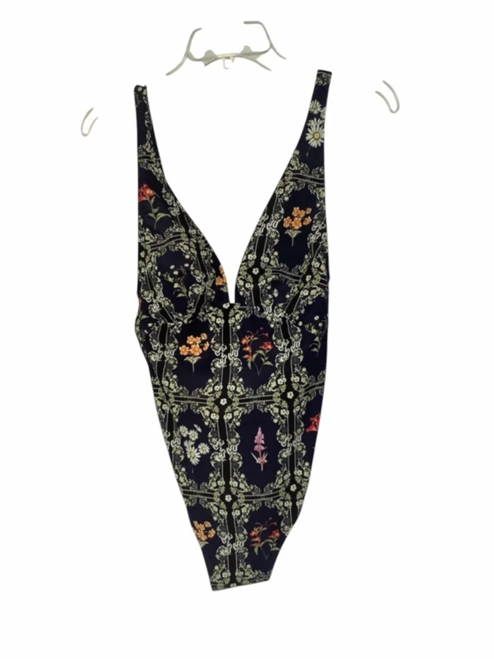 Agua Bendita Navy and Yellow Floral One-Piece - Picture 7 of 7